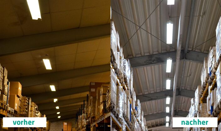 Neue Belechtung für Lagerhalle