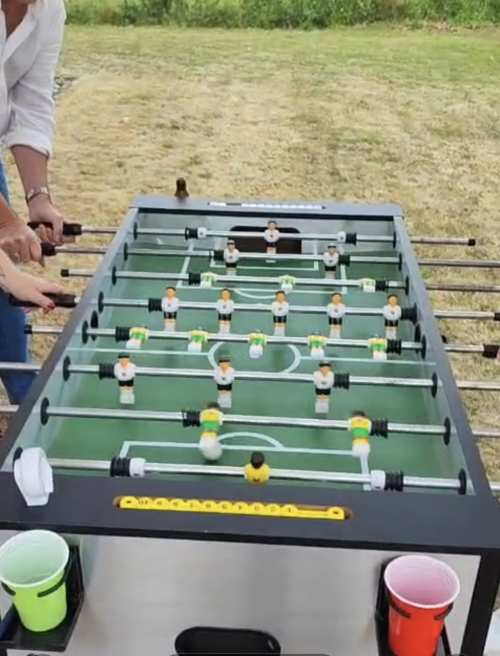 Ansicht eines Tischkickers von oben